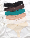 Panties Set Women Seamless Panties Sexy Low-Waist G-String Thong Ice Silk Underwear Hollow Out T-Back Solid Bandage Female Lingerie