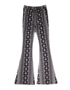 The Forbidden Pants Women's Boho Elastic High Waist Flared Leg Pants, Women's Daily Outfits For Spring & Fall, From S To L Accentuate Your Curves Womenswear Bottom