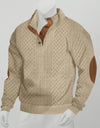 Stand Collar Long Sleeve Jacquard Knitted Pullover Sweater